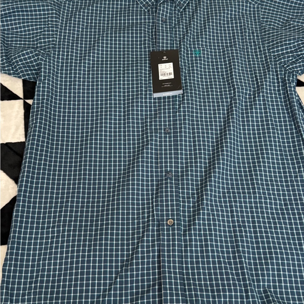 Ariat Blue Casual Button Down Shirt with Timeless Check Design